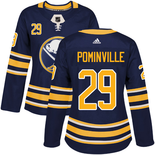 Adidas Buffalo Sabres #29 Jason Pominville Navy Blue Home Authentic Women Stitched NHL Jersey